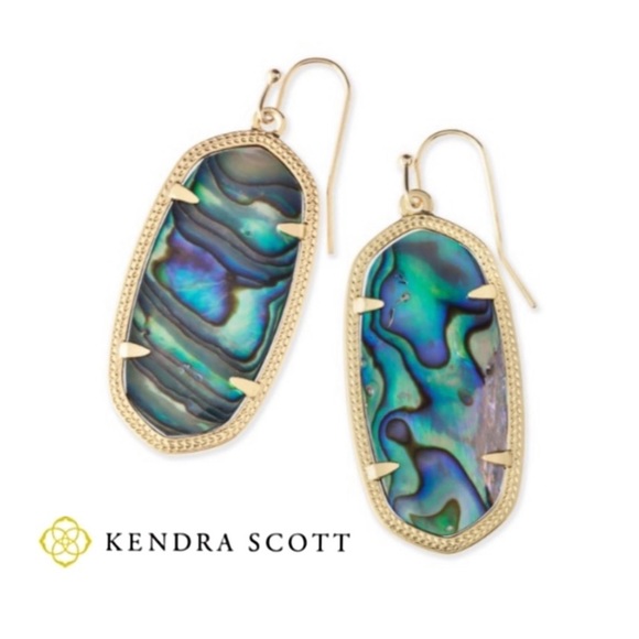 NEW Kendra Scott Gold Abalone Shell Elle Drop Earrings - Picture 1 of 8